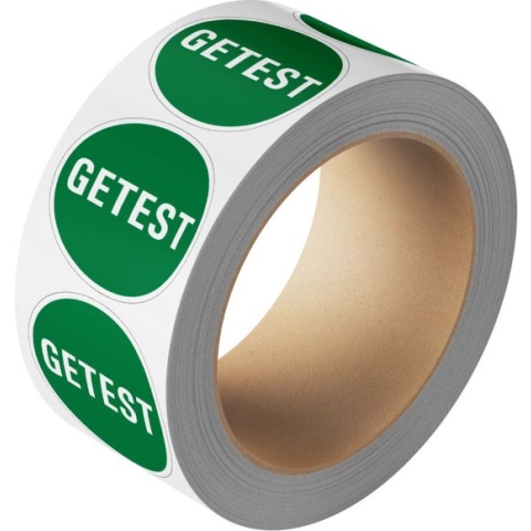 Getest controlesticker, groen, 25 meter op rol 40 mm - 580 per rol
