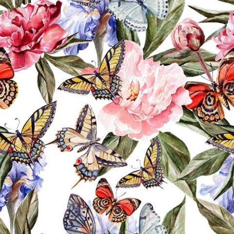 100% Nederlandse Productie! │ Diamond Painting │ Aquarel Vlinders & Bloemen │ Formaat 50 x 50 cm │ Diamond Painting Pakket Volwassen │ Volledige bedekking │ Vierkant │ Full │ Flitzz Diamond Painting