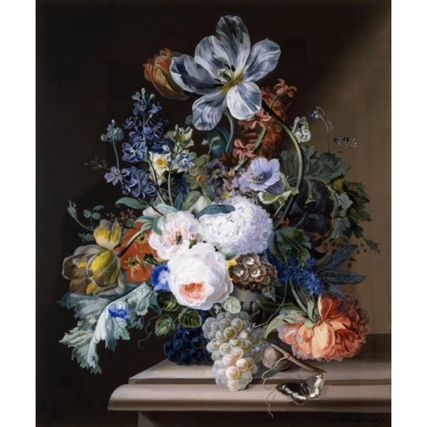 100% Nederlandse Productie! │ Diamond Painting │ Stilleven Bloemen Vlinder 02 │ Formaat 80 x 95 cm │ Diamond Painting Pakket Volwassenen │ Volledige bedekking │ Vierkant │ Full │ Flitzz Diamond Painting