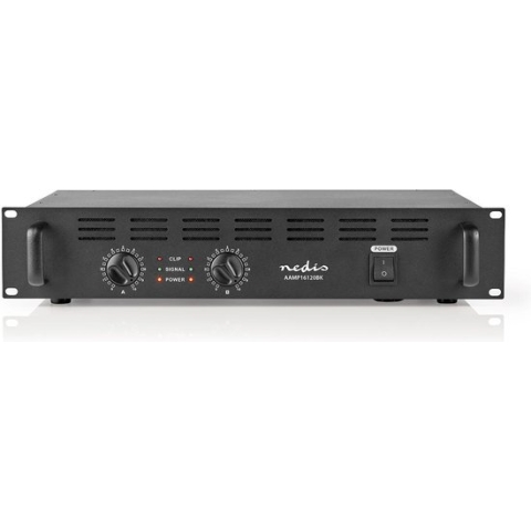 Nedis PA-Versterker - RMS Output: 2x 100 W @ 8 Ohm / 2x 150 W @ 4 Ohm - 2 Kanalen - 2U - 19 "rack-montage - Metaal - Zwart