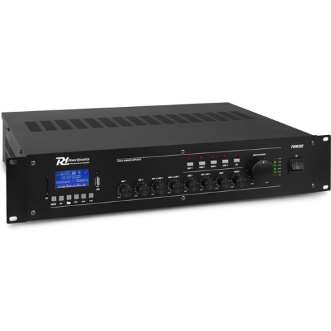 Versterker 100V - Power Dynamics PRM360 100V versterker met Bluetooth en mp3 speler - 360W