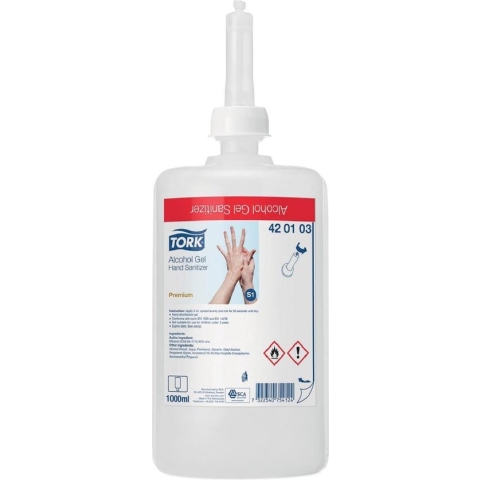 6x Tork Alcohol Gel Hand Sanitizer - Transparant - S1