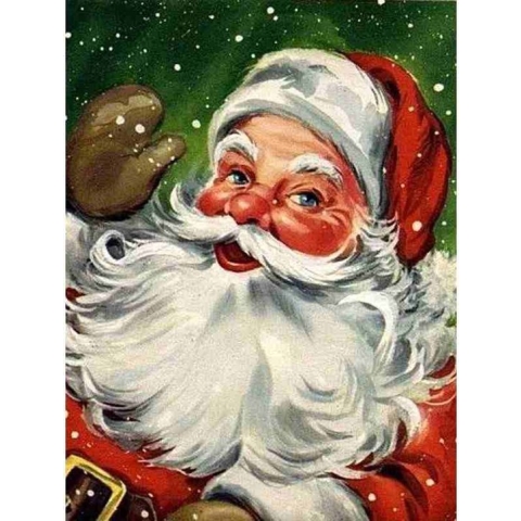 Diamond painting - De vrolijke kerstman - Kerst - Geproduceerd in Nederland - 50 x 70 cm - canvas materiaal - vierkante steentjes - Binnen 2-3 werkdagen in huis