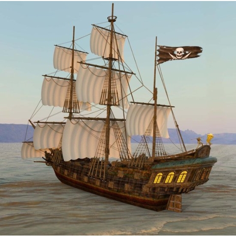 100% Nederlandse Productie! │ Diamond Painting │ Piraten Schip │ Formaat 60 x 60 cm │ Diamond Painting Pakket Volwassen │ Volledige bedekking │ Vierkant │ Full │ Flitzz Diamond Painting
