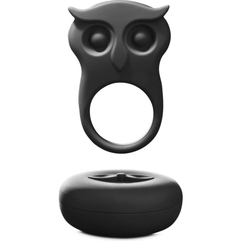 Le Hibou Oehoe Remote Noir -  Vibrerende penisring - Voor koppels - Vibrerende Cockring - Met clitorisstimulatie - Waterproof - Penisring - Siliconen - USB oplaadbaar