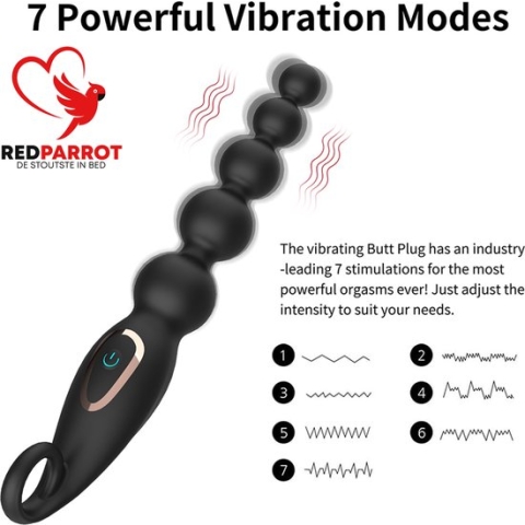 Anale kralen vibrator | Zeer luxe uitvoering | 7 snelheden | USB oplaadbaar | Flexibel | Buttplug | Design vibrator