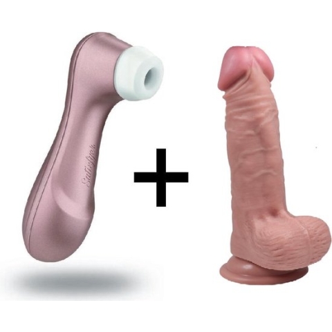 Satisfyer Pro 2 Gen 2 met Handful Medium Dildo Combinatie Voordeel Set