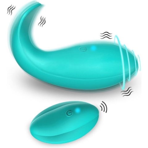 Subliem Vibrerend Slipje Vibrator - Luxe Wearable Sexspeeltjes met Afstandsbediening - 9.3 cm - Turquoise