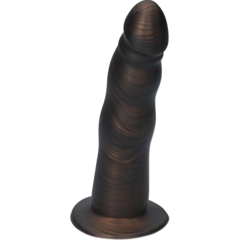 Ylva & Dite - Anteros - Realistische Siliconen dildo met zuignap - Voor mannen, vrouwen of samen - Handgemaakt in Holland - Kastanje Bruin Metallic
