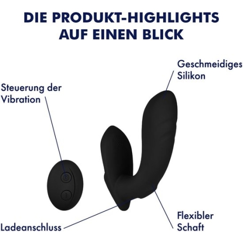 EIS, Vibrator, 'Gebogen Anaal Vibrator', 2 motoren, waterdicht (IPX7), zwart