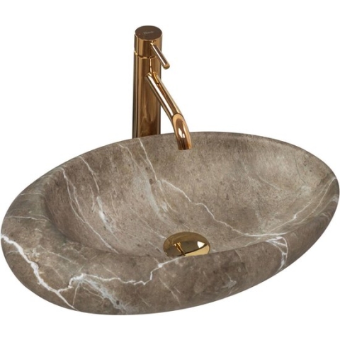 REA Roxy B Opzetwastafel - Waskom - 49 x 31 x 13.5 cm - Stone Nature - Stonelook