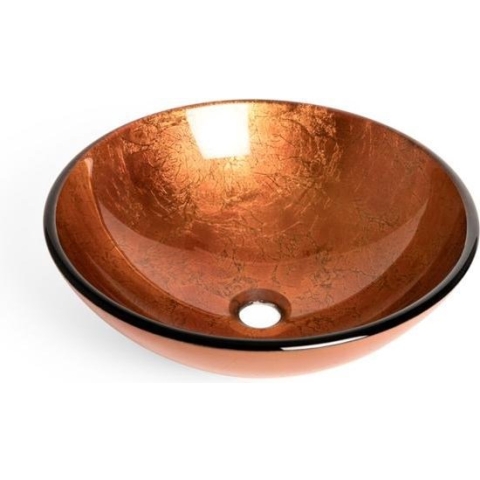 Saniclass Pesca waskom – Ø42x14,5 cm – Gehard glas – Bruin rood