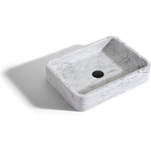Mawialux opzet waskom - Carrara marmer - 50x36 cm - Mat wit - Sarah