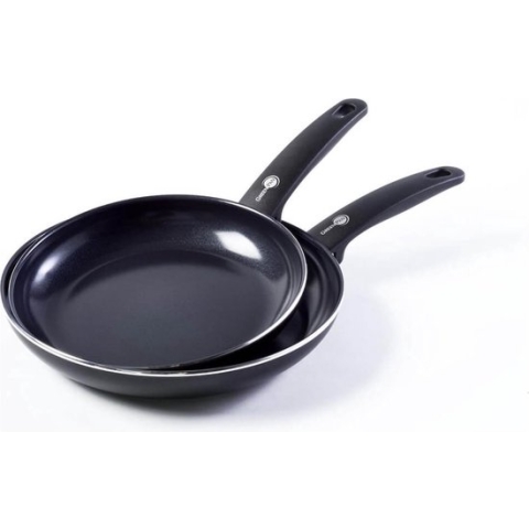 GreenPan Cambridge koekenpannenset Ø 24cm + Ø 28cm - zwart - inductie - PFAS-vrij