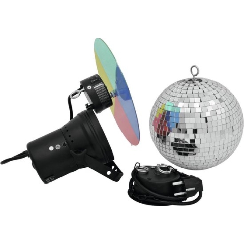EUROLITE Discobal set  met motor en pin spot - Spiegelbol - Discobol 20cm