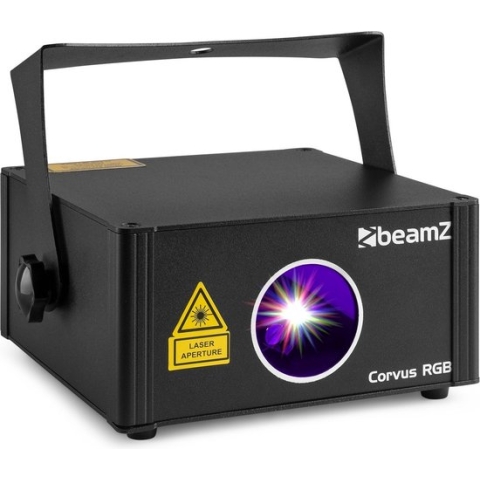 Disco laser - BeamZ Corvus - Meerkleurige party laser (RGB) met afstandsbediening en DMX