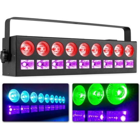 LED bar RGBW-UV - BeamZ LCB99 - met 9x 4W RGBW LED's + 9x 3W UV blacklight LED's - DMX