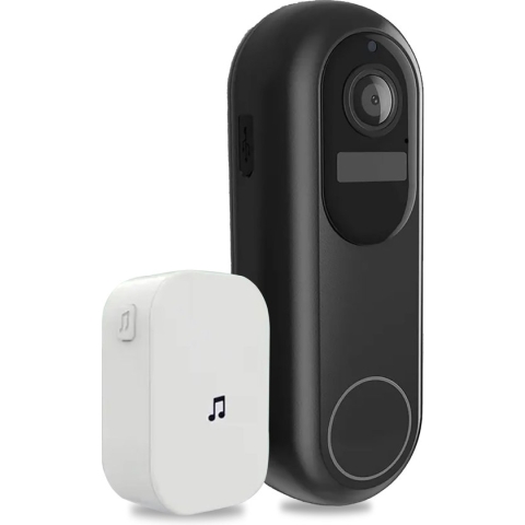Video deurbel met camera en wifi - Draadloos op accu met 1080P Inclusief draadloze gong (t-ring geluid, slimme deurbel) en 32GB SD kaart.