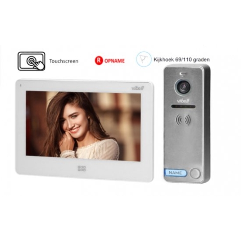 Vibell 1060W modulaire video deurintercom set met groot 7 inch touchscreen met opname