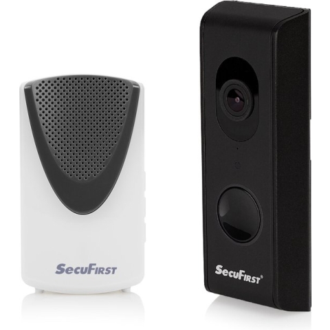 SecuFirst DID701BB Slimme Wifi deurbel met camera met draadloze gong Zwart - 1080P