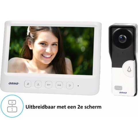 Orno - OR-VID-MC-1059/W - Video intercom - Uitbreidbaar met een tweede scherm