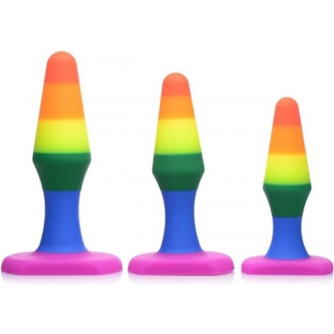 Rainbow - Siliconen 3-delige Anaal Plug Set