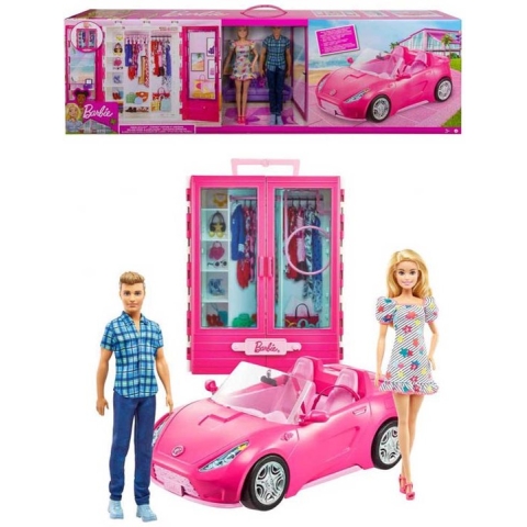 Barbie en Ken - Inclusief auto en kledingkast - Barbieset