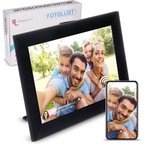 Digitale Fotolijstje met Frameo app-10,1 inch Digitale Fotokader- Fotoalbum IPS Touchscreen HD+ Slideshow Fotolijst+32GB SD kaart