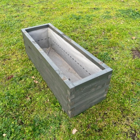 AMISHOUT - Plantenbak van balkjes 120x40x40 cm - Antraciet
