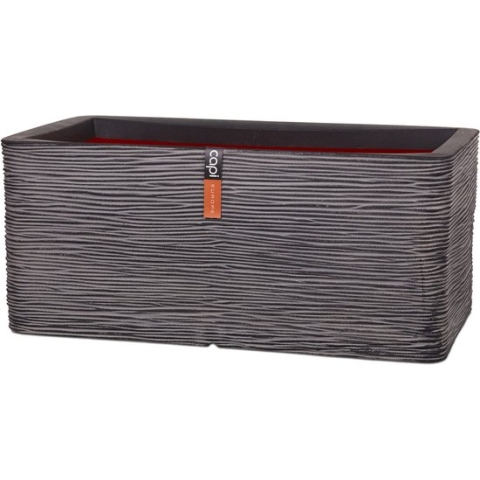 Capi Europe - Bloembak rechthoek Rib NL - 73x39x32 - Antraciet - Opening Ø - Voor binnen en buiten - Levenslang garantie - Breukbestendig - 100% Recyclebaar - KOFZ963