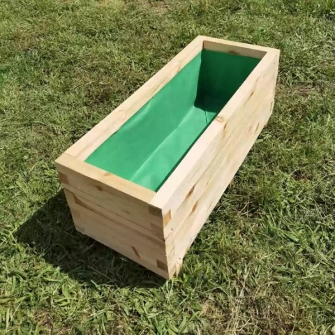 AMISHOUT Plantenbak van balkjes 100x40x40 cm - Natuural
