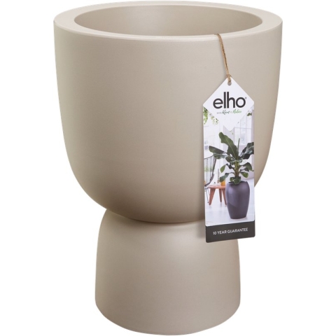 Elho Pure Coupe 35 - Bloempot voor Binnen & Buiten - Ø 34.9 x H 49.0 cm - Beige/Balanced Beige