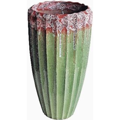 PTMD Olver Bloempot - H90 x Ø48 cm - Keramiek - Groen