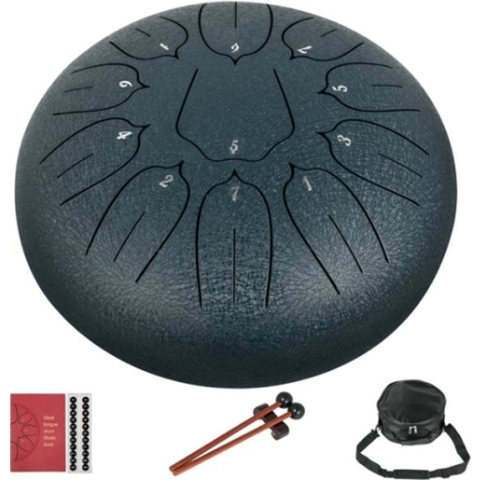 Vevor® Steel Tongue Drum - 25 cm - 11 noten - Hangdrum - Tong drum - Yoga Drum - Handpan - Marineblauw