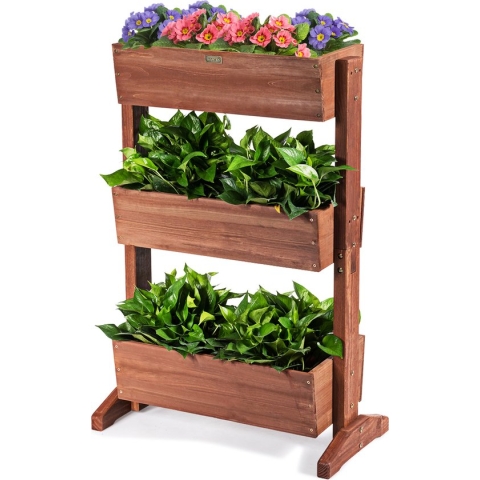 Coast Houten Bloemenrek Bloementrap 3 Planken - 71 x 38 x 105 cm - Bruin