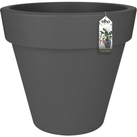 Elho pure round 80 - Grote Bloempot - Binnen & Buiten - Gemaakt van Gereycled Plastic - Ø 77.0 x H 70.0 cm - Zwart/Antraciet