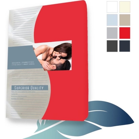 24-Bedding - Jersey Splittopper Hoeslaken - Extra zacht - 97% katoen - 3% Elastaan - 180X220 cm - Rood - 5 t/m 15 cm hoogte.