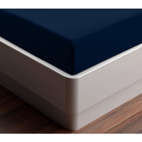 Utopia Bedding Hoeslaken, 35 cm Diepe, Eenvoudig onderhoud Zachte Geborstelde Microvezel Stof, Krimp en Vervaagt Bestendig (180 x 200 cm, Marineblauw)