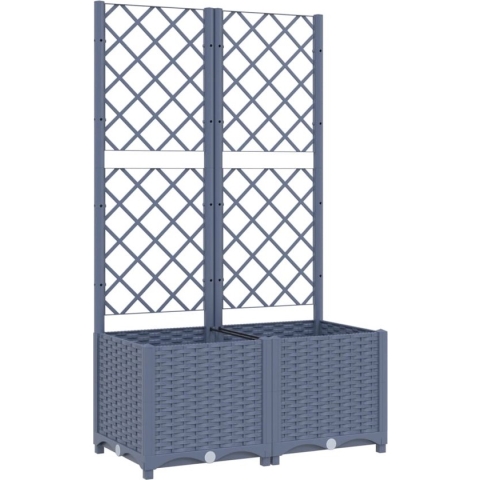 vidaXL-Plantenbak-met-latwerk-80x40x136-cm-polypropeen-donkergrijs