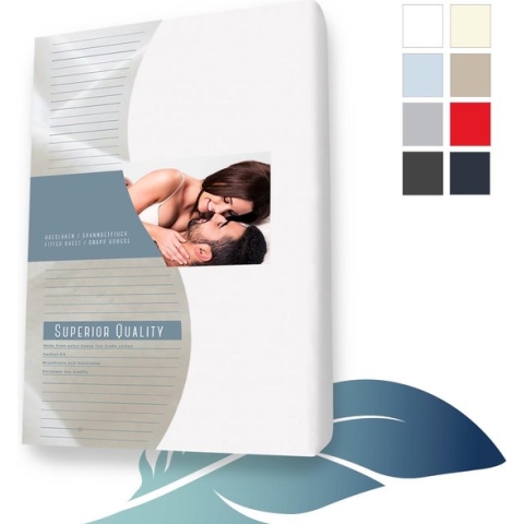 24-Bedding - Duopak 2 stuks !! - Jersey Topper Hoeslaken - Topdek Hoeslaken Jersey - Extra zacht - 97% katoen - 3% Elastaan - 70x200 cm - Wit - 5 t/m 15 cm hoogte.