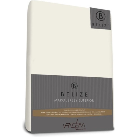 Van Dem - Belize  - Mako Jersey hoeslaken 120 x 210 cm creme