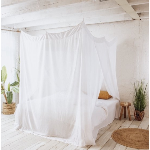 Deconet'CHIMAI' klamboe-Bamboestof -2pers-160cm-Wit