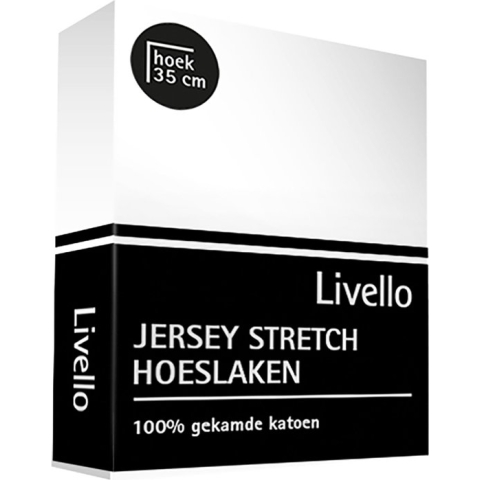 Hoeslaken Splittopper Jersey White 160x200/210 - 160 x 200/210
