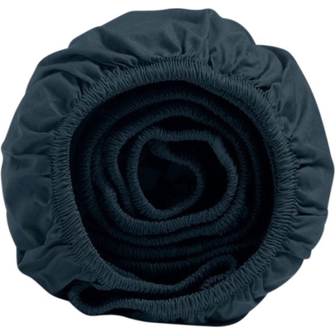 Yumeko hoeslaken percal marineblauw 90x200x30 - Bio, eco & fairtrade