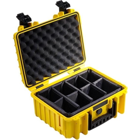 B&W International Type 3000 Outdoor Case incl. vakindeling - geel