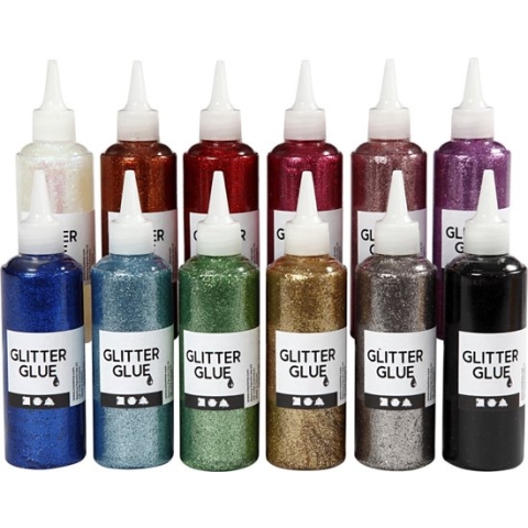 Glitter Glue - Assorted Colors - 12 x 118 ml (31820)