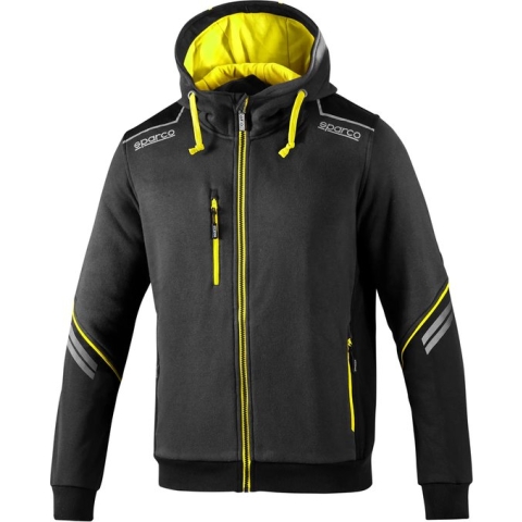 Sparco TECH Softshell met capuchon - Grijs/Geel - Softshell maat XL