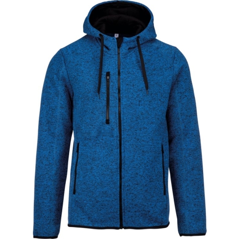 Herenvest met capuchon 'Proact' Royal Blue Melange - 4XL