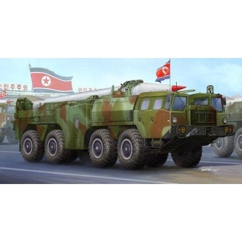 The 1:35 Model Kit of a DPRK Hwasong 5 Short Range Tactile Ballistic Missile

Plastic Kit 
Glue not included
Dimension 384 *89 mm
990 Plastic Parts
The manufacturer of the kit is Trumpeter.This kit is only online available.