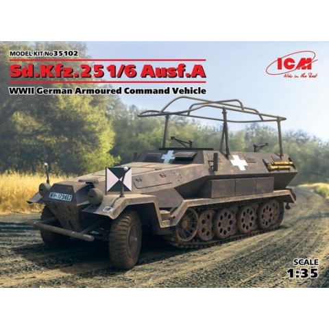 1:35 ICM 35102 Sd.Kfz.251/6 Ausf.A, WWII German Armoured Command Vehicle Plastic Modelbouwpakket